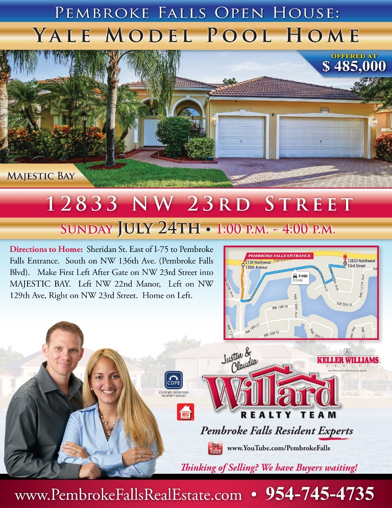 Pembroke Falls Open House Yale Model Pool Home Sunday, July 24th 1